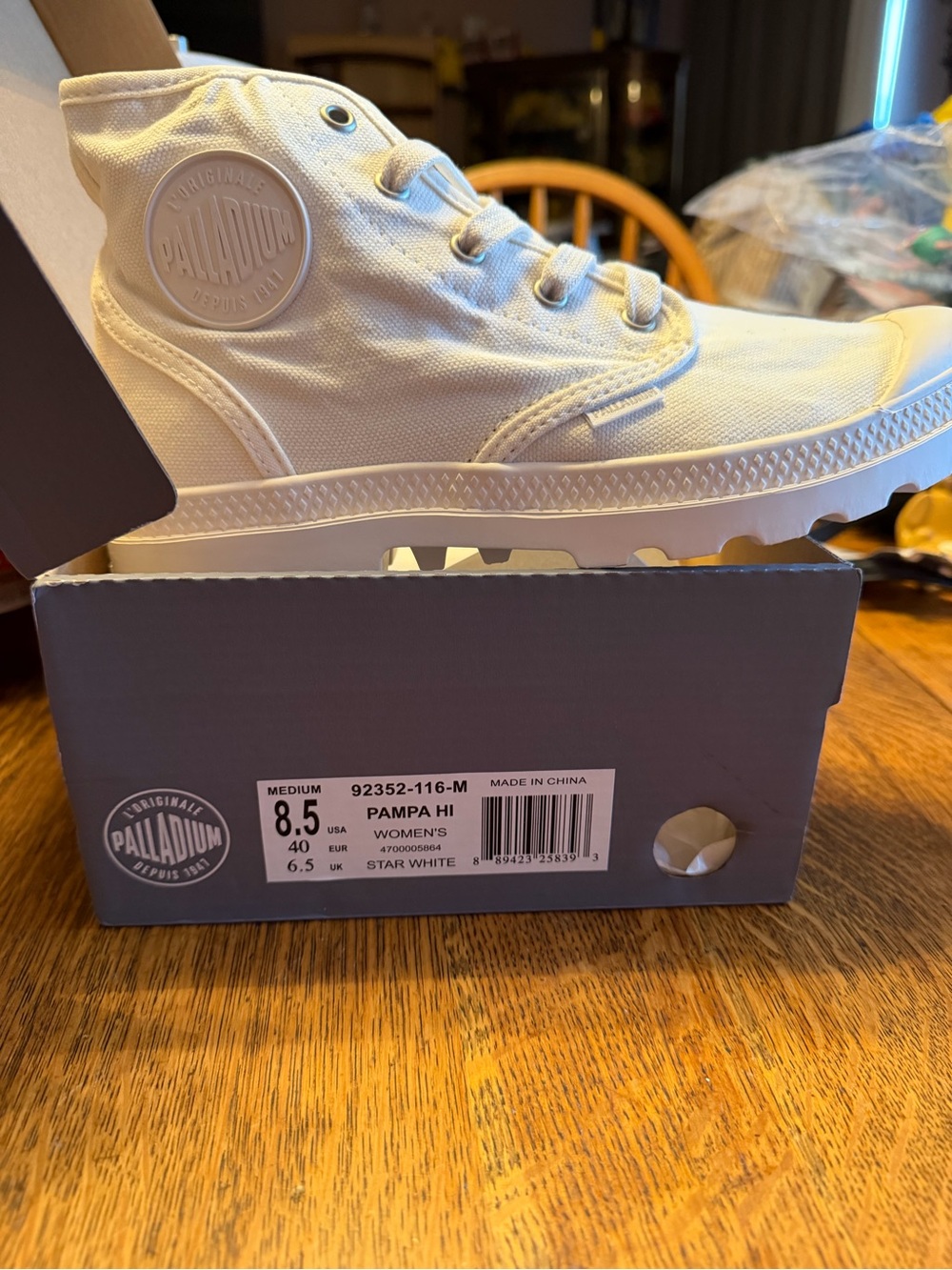 Palladium Pampa Hi Canvas Sneakers in Star White
